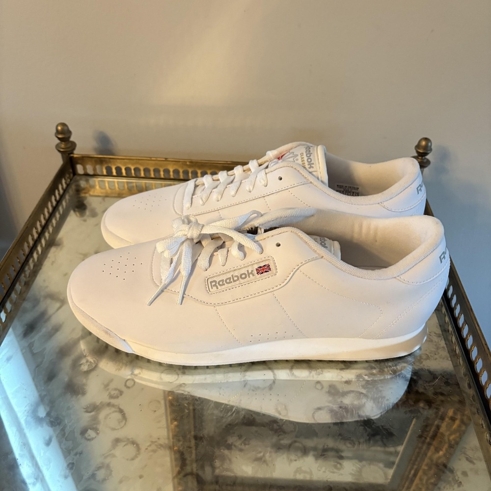Reebok Princess Womens Walking Shoes 10 Wide White Retro‎ 80s Athletic Sneakers